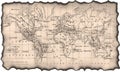Ancient map of the world Royalty Free Stock Photo