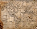 Ancient map of the world. Royalty Free Stock Photo