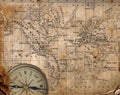 Ancient map of the world. Royalty Free Stock Photo