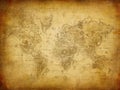 Ancient map of the world Royalty Free Stock Photo