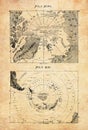 Ancient maps of the North and South Pole Royalty Free Stock Photo