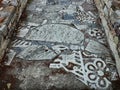 Ancient Marble Bas Relief Sculptures on Path, Greece