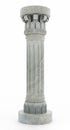 Ancient marble column antiquities 3d render pillar illustration on white background