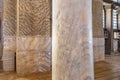 Ancient marble column in historic byzantine architecture interior Royalty Free Stock Photo