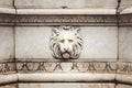 Ancient Marble Lion Head Bas-Relief