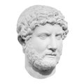 Ancient marble sculpture of the roman emperor Hadrian isolated on white with clipping path Royalty Free Stock Photo