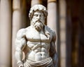 Ancient marble statue of greek hero Hercules - Fantasy art