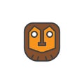 Ancient mask filled outline icon