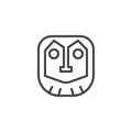 Ancient mask outline icon Royalty Free Stock Photo