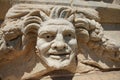 Ancient Mask Relief in Aphrodisias Ancient City in Aydin, Turkiye Royalty Free Stock Photo