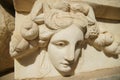 Ancient Mask Relief in Aphrodisias Ancient City in Aydin, Turkiye Royalty Free Stock Photo