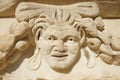 Ancient Mask Relief in Aphrodisias Ancient City in Aydin, Turkiye Royalty Free Stock Photo