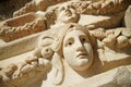 Ancient Mask Relief in Aphrodisias Ancient City in Aydin, Turkiye Royalty Free Stock Photo