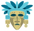 Ancient mask, totem or idol tiki or polynesia