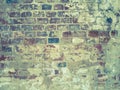 Ancient masonry. Shabby surface of old brick wall. Royalty Free Stock Photo