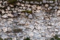 Ancient masonry wall in Germany, constructed with limestone bricks Royalty Free Stock Photo