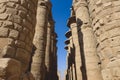 Ancient Massive Columns of Karnak Temple Complex in the Great Hypostyle Hall in the Precinct of Amun-Re