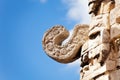 Ancient Maya building part close up view, Mexico