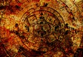 Ancient Mayan Calendar, abstract color Background. Royalty Free Stock Photo