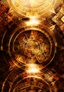 Ancient Mayan Calendar, abstract color Background