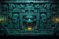 Ancient Mayan carvings of ethereal and mythical fi Royalty Free Stock Photo