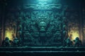 Ancient Mayan carvings of ethereal and mythical fi Royalty Free Stock Photo