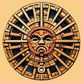 Ancient Mayan mask in a mexican style. Vector illustration. Generative AI