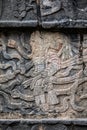 Ancient Mayan mural depicting a warrior holding a human head Royalty Free Stock Photo