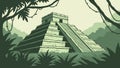 Ancient Mayan Pyramid: Historical Architecture in Jungle Setting, vector design Generative AI Royalty Free Stock Photo