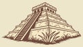 Ancient Mayan Pyramid: Impressive Historical Mesoamerican Structure, vector design Generative AI Royalty Free Stock Photo