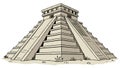 Ancient Mayan Pyramid, Intricate Steps Structure, vector design Generative AI Royalty Free Stock Photo
