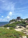 Ancient Mayan ruins near the ocean In Tulum, Mexico.