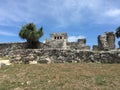 Ancient Mayan ruins near the ocean In Tulum, Mexico.