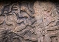 Ancient Mayan stone reliefs in Chichen Itza