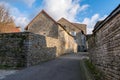 Ancient medieval building and architecture wall in a French town Royalty Free Stock Photo