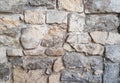 Ancient medieval stone masonry. Texture of a fragment of a wall of an old structure. A background for design and creative work. Royalty Free Stock Photo