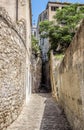 Ancient medieval street in Girona Royalty Free Stock Photo