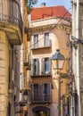 Ancient medieval street in Girona Royalty Free Stock Photo