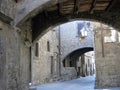 Ancient medieval street of Viterbo in Italy.