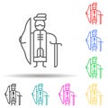 Ancient merchant multi color set icon. Simple thin line, outline of travel icons for ui and ux, website or mobile application