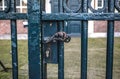 Ancient metal door close-up Royalty Free Stock Photo