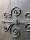 Ancient metal door hinge Royalty Free Stock Photo