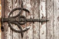 Ancient metal door hinge Royalty Free Stock Photo