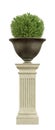 Ancient metal vase on a stone pedestal Royalty Free Stock Photo