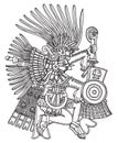 Ancient Mexican tattoo. Set of Aztec labels and elements. Vector set illustration template tattoo. Royalty Free Stock Photo