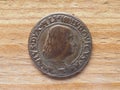 Ancient Milanese testone coin obverse showing Gian Galeazzo Mari Royalty Free Stock Photo