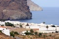 Ancient mill and Las Negras in Andalusia, Spain Royalty Free Stock Photo