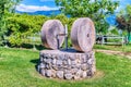 Ancient millstone in the countryside Royalty Free Stock Photo