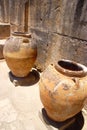 Ancient minoan jars at Phaistos Crete