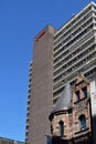 Ancient Church & Modern Skyscraper, Montreal, Quebec, Canada Royalty Free Stock Photo